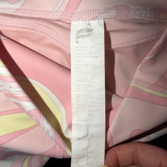 Fabletics Pink Swirl High-Rise Leggings - Picture 7 of 8
